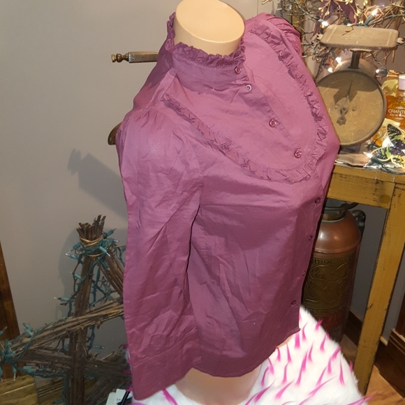 Cooperative Victorian style ruffle blouse XS - Picture 3 of 5